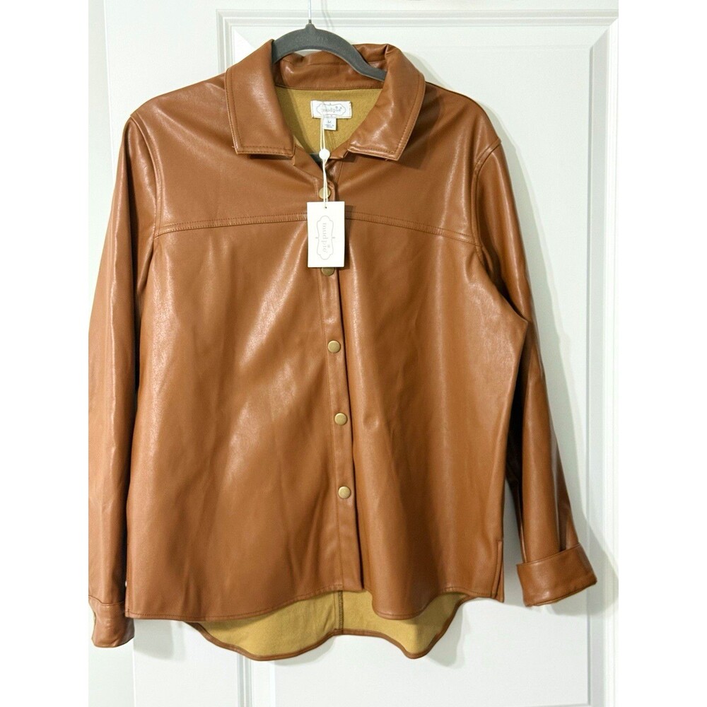 Mud Pie Salem Shacket | Women’s Brown | M | Button Front | Lined Pockets